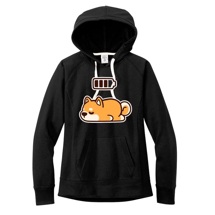 Low Battery Corgi Dog Women's Fleece Hoodie