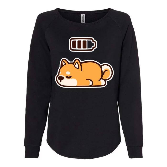 Low Battery Corgi Dog Womens California Wash Sweatshirt