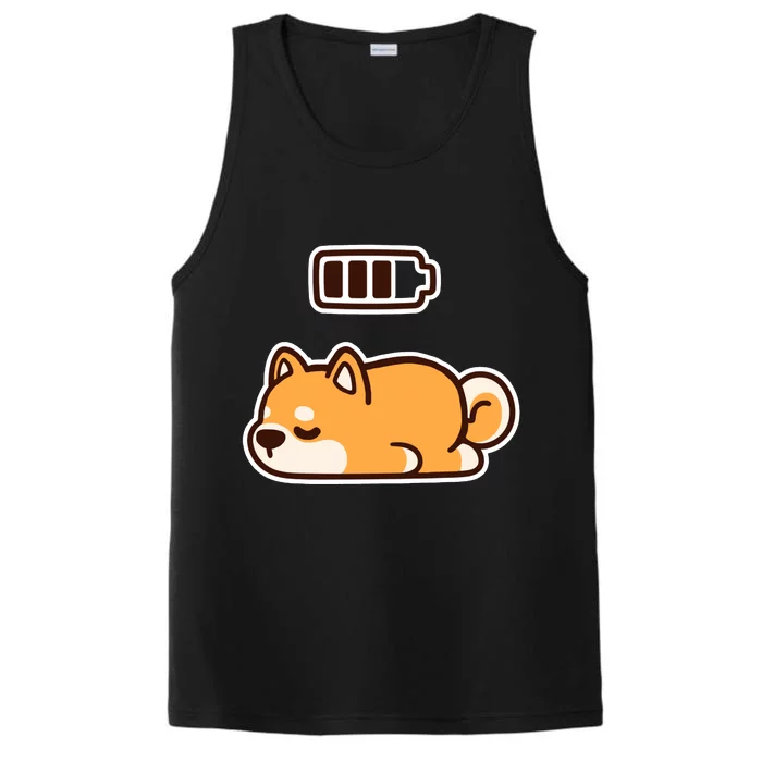 Low Battery Corgi Dog Performance Tank