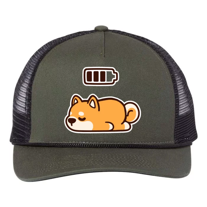 Low Battery Corgi Dog Retro Rope Trucker Hat Cap