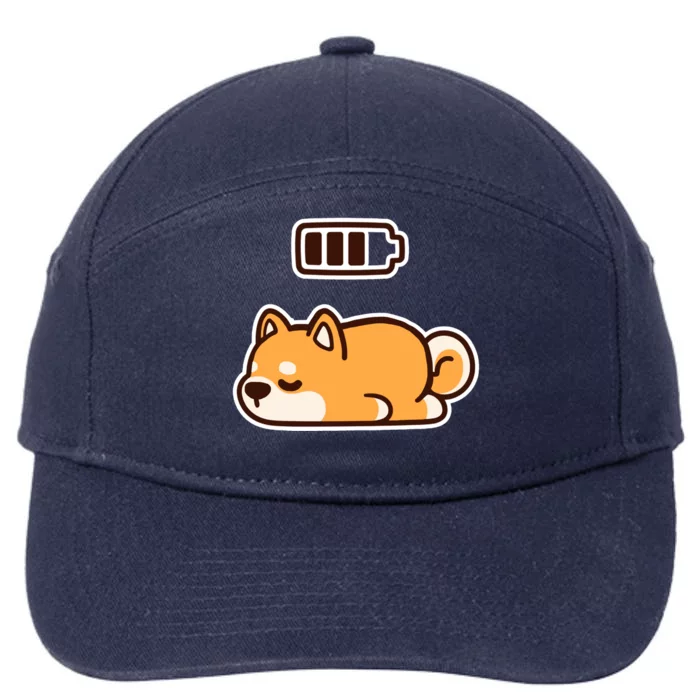 Low Battery Corgi Dog 7-Panel Snapback Hat