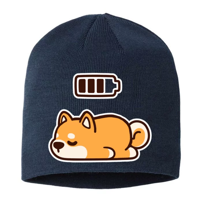 Low Battery Corgi Dog 8 1/2in Sustainable Knit Beanie