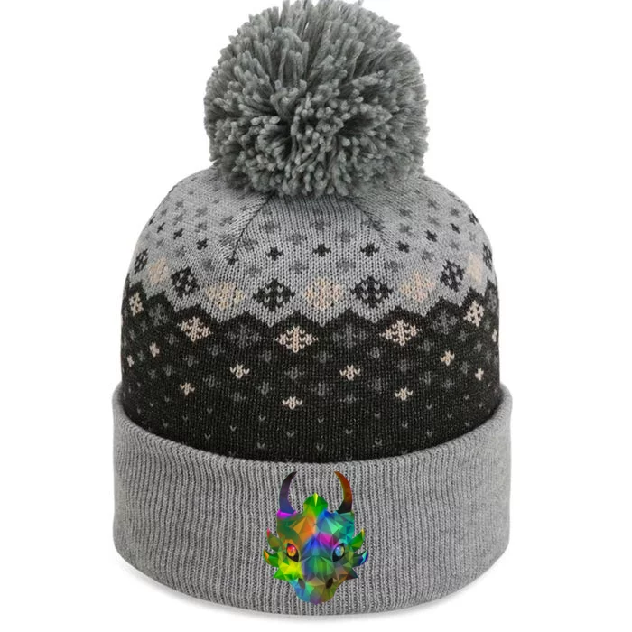 Low Poly Dragon Face The Baniff Cuffed Pom Beanie