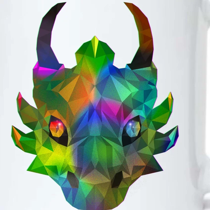 Low Poly Dragon Face Black Color Changing Mug