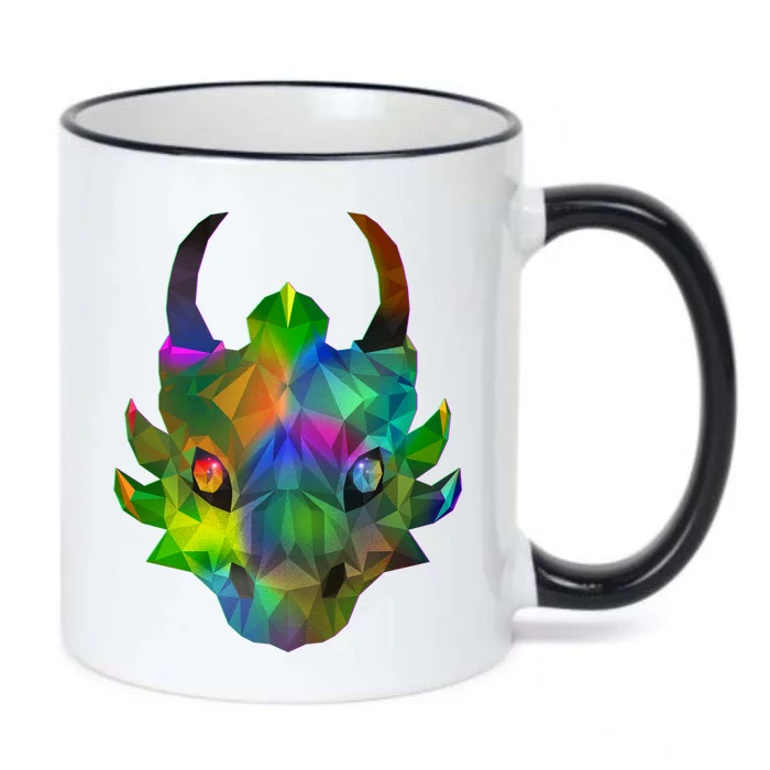 Low Poly Dragon Face Black Color Changing Mug