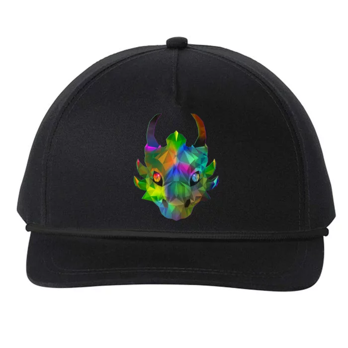 Low Poly Dragon Face Snapback Five-Panel Rope Hat