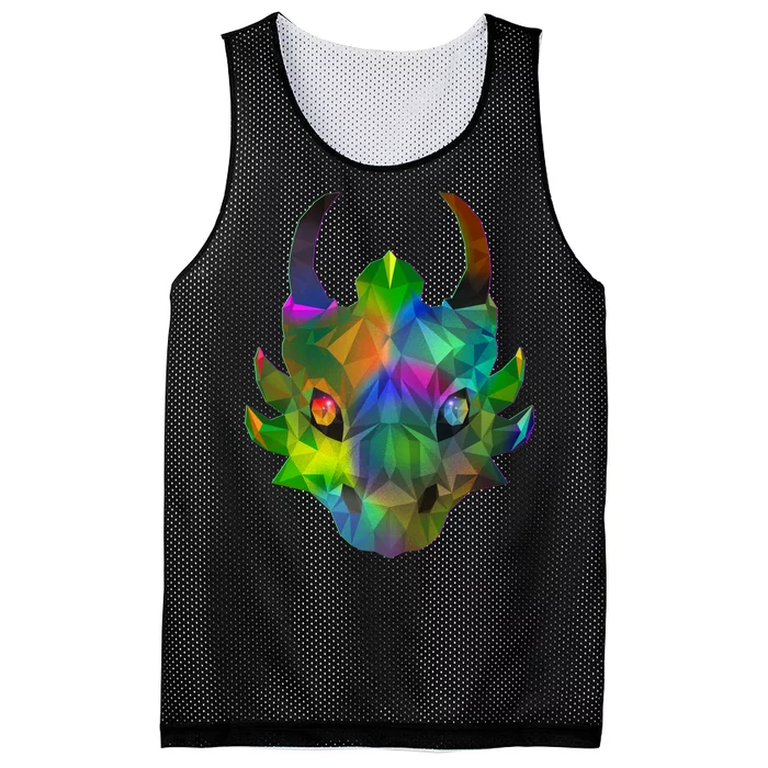 Low Poly Dragon Face Mesh Reversible Basketball Jersey Tank