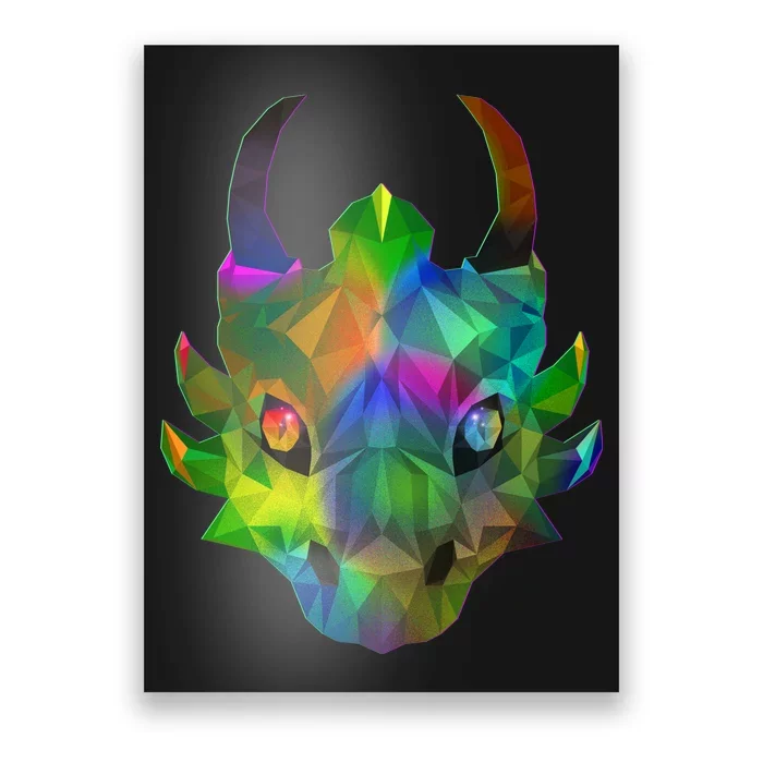 Low Poly Dragon Face Poster