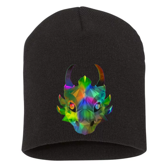 Low Poly Dragon Face Short Acrylic Beanie