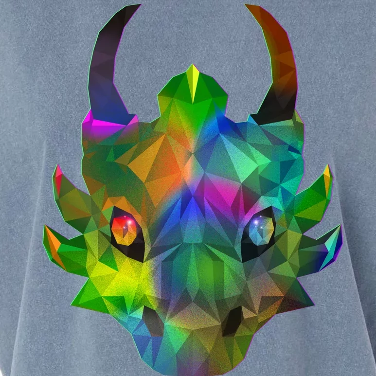 Low Poly Dragon Face Garment-Dyed Women's Muscle Tee