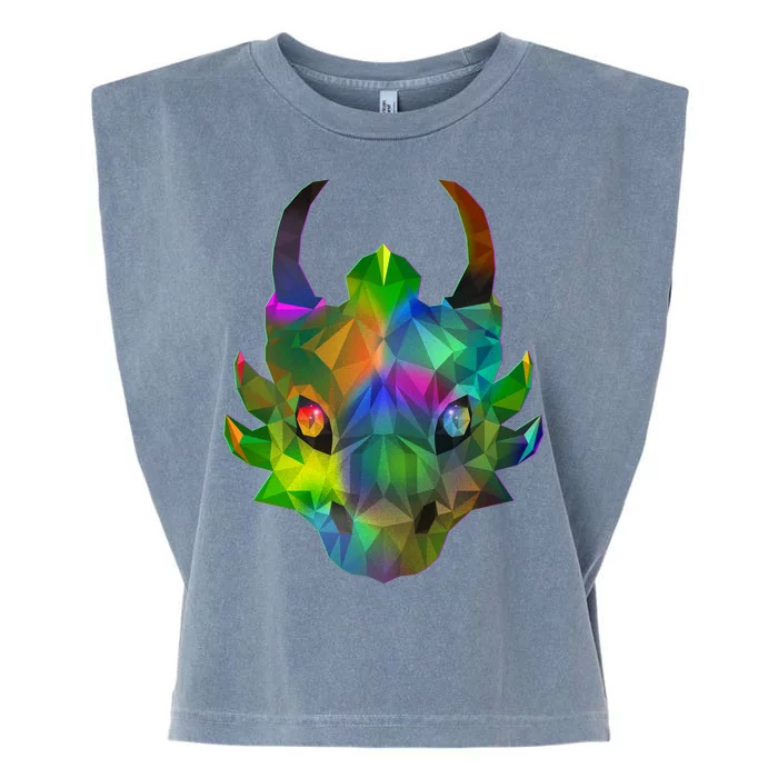 Low Poly Dragon Face Garment-Dyed Women's Muscle Tee