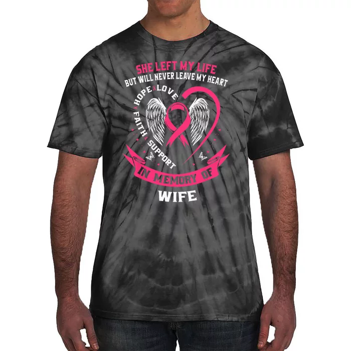 Loss of Wife Gifts Husband Breast Cancer Awareness Memorial Tie-Dye T-Shirt