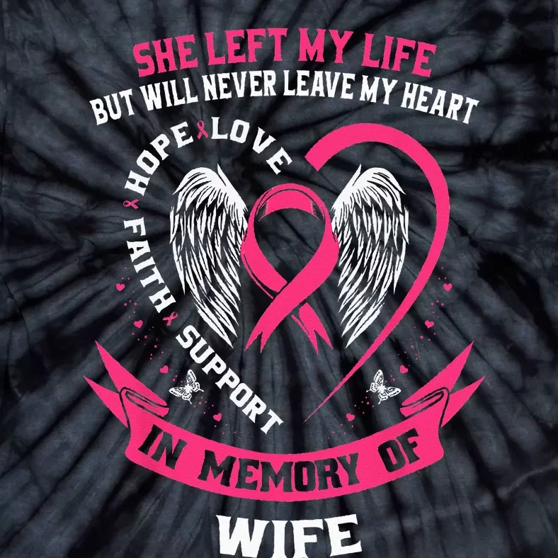 Loss of Wife Gifts Husband Breast Cancer Awareness Memorial Tie-Dye T-Shirt