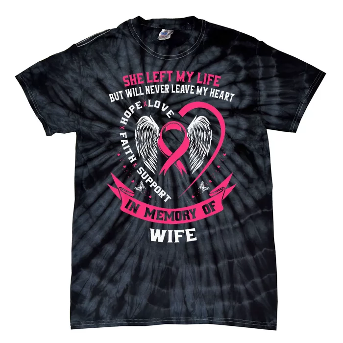 Loss of Wife Gifts Husband Breast Cancer Awareness Memorial Tie-Dye T-Shirt