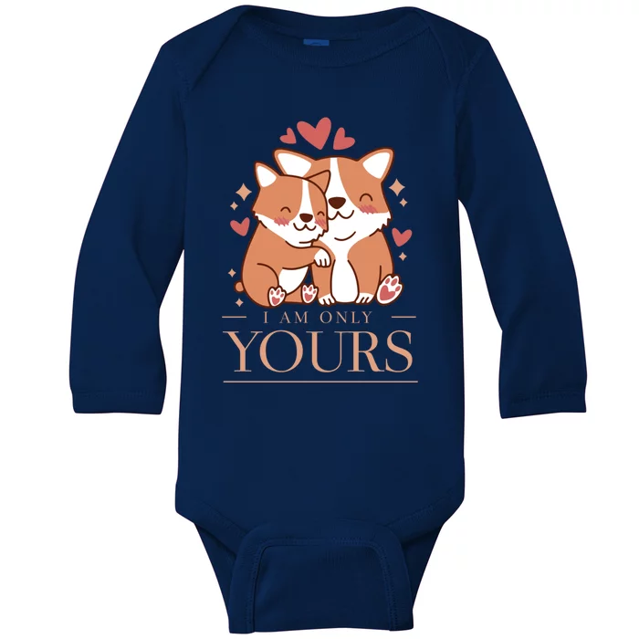 Love Outfit With Cute Corgi Dogs Meaningful Gift I'm Only Deins Gift Baby Long Sleeve Bodysuit