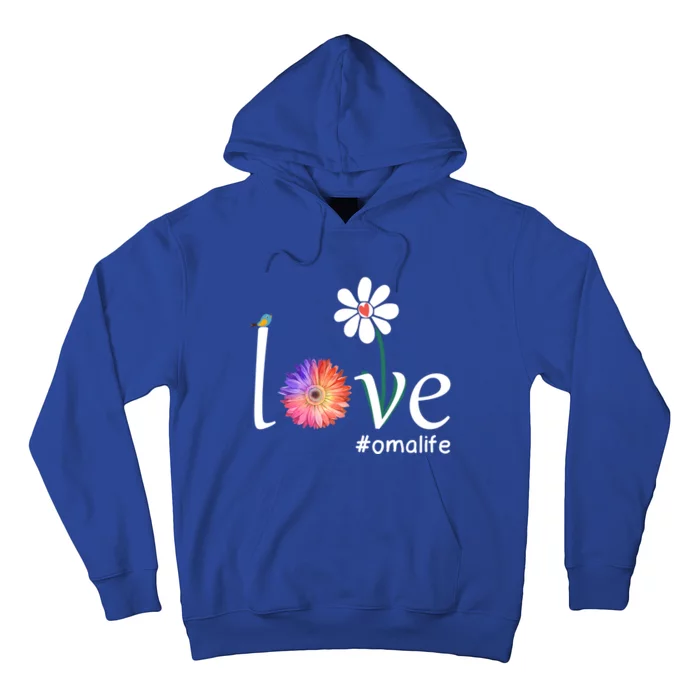 Love #Omalife Watercolor Flower Bird Grandma Mother's Day Gift Hoodie