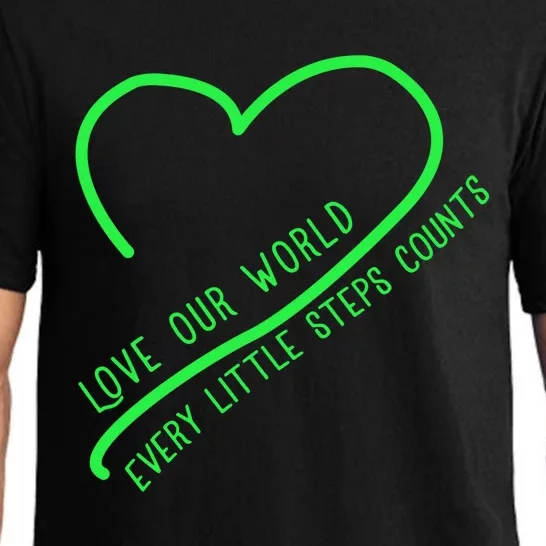 Love Our World Every Steps Counts Heart Love Lucky Gift Pajama Set