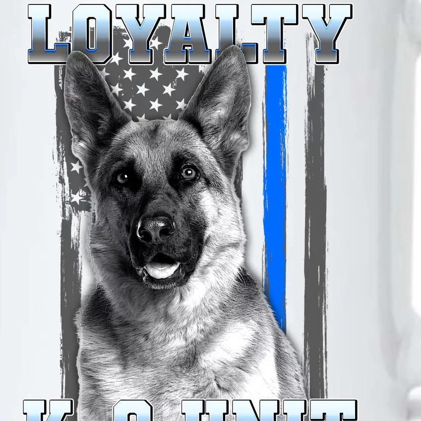 Loyalty K-9 Unit German Shepard Thin Blue Line Flag Black Color Changing Mug