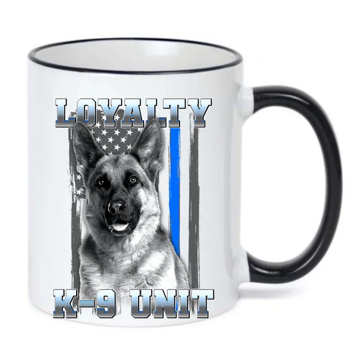 Loyalty K-9 Unit German Shepard Thin Blue Line Flag Black Color Changing Mug