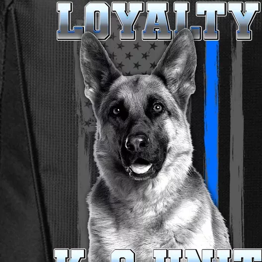 Loyalty K-9 Unit German Shepard Thin Blue Line Flag City Backpack