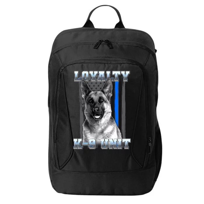 Loyalty K-9 Unit German Shepard Thin Blue Line Flag City Backpack