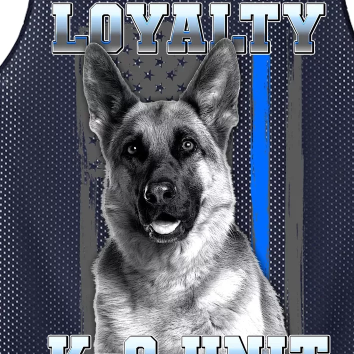 Loyalty K-9 Unit German Shepard Thin Blue Line Flag Mesh Reversible Basketball Jersey Tank