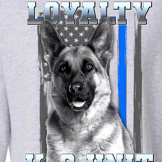 Loyalty K-9 Unit German Shepard Thin Blue Line Flag Cropped Pullover Crew