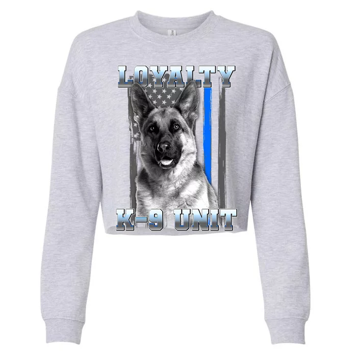 Loyalty K-9 Unit German Shepard Thin Blue Line Flag Cropped Pullover Crew