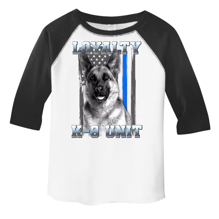 Loyalty K-9 Unit German Shepard Thin Blue Line Flag Toddler Fine Jersey T-Shirt