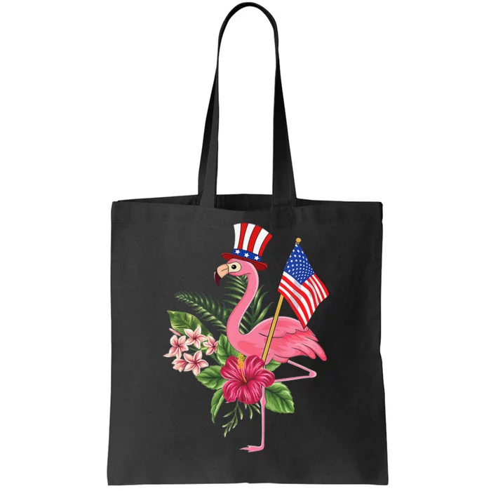 lamerica Patriotic 4th of July Flamingo American Tote Bag