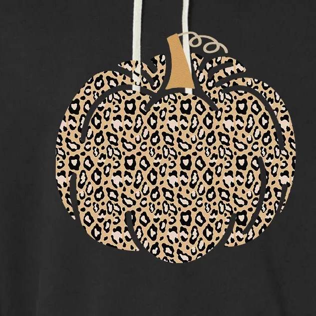 Leopard Pumpkin Art Halloween Party Autumn Holiday Seasonal Garment-Dyed Fleece Hoodie