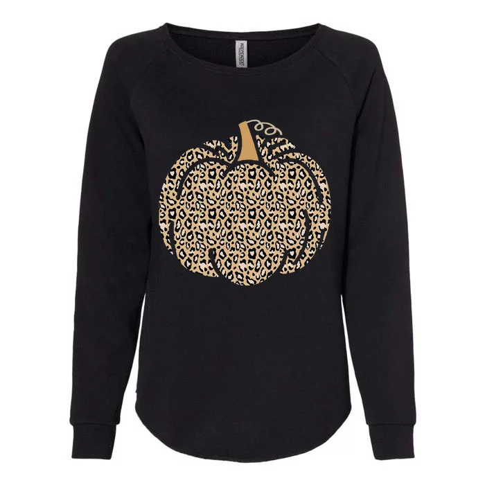 Leopard Pumpkin Art Halloween Party Autumn Holiday Seasonal Womens California Wash Sweatshirt