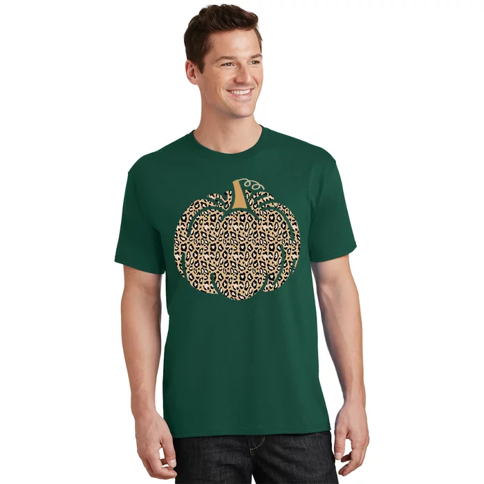 Leopard Pumpkin Art Halloween Party Autumn Holiday Seasonal T-Shirt