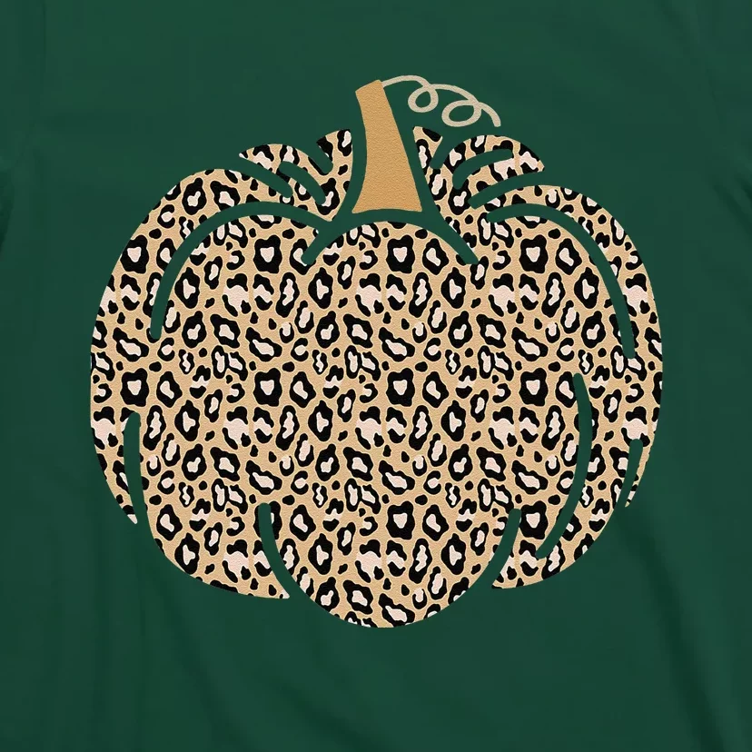 Leopard Pumpkin Art Halloween Party Autumn Holiday Seasonal T-Shirt