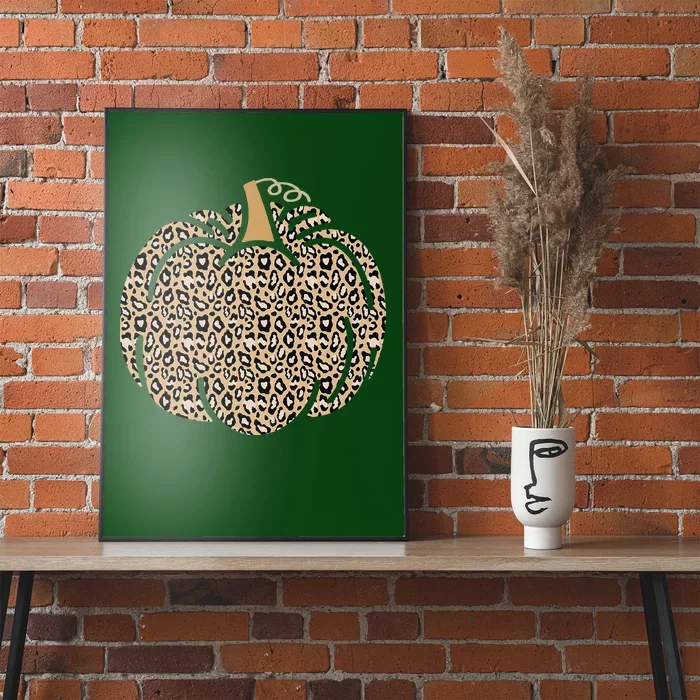 Leopard Pumpkin Art Halloween Party Autumn Holiday Seasonal Poster