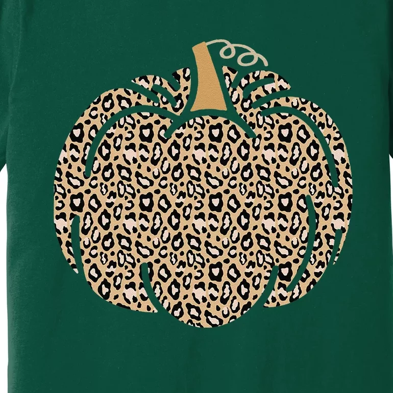 Leopard Pumpkin Art Halloween Party Autumn Holiday Seasonal Premium T-Shirt