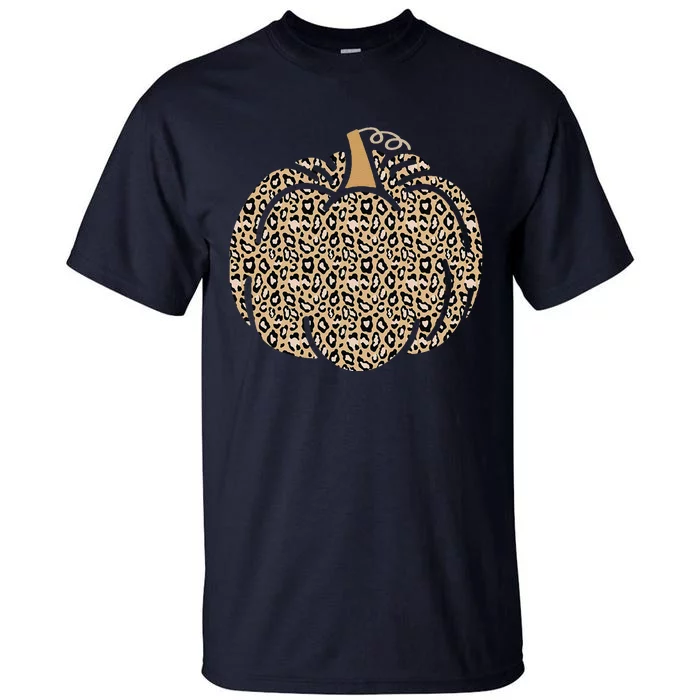 Leopard Pumpkin Art Halloween Party Autumn Holiday Seasonal Tall T-Shirt