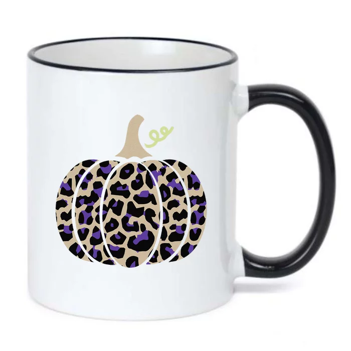 Leopard Pumpkin Art Halloween Party Autumn Holiday Seasonal Black Color Changing Mug