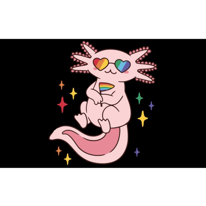 LGBTQ Pride Axolotl Rainbow Flag Bumper Sticker