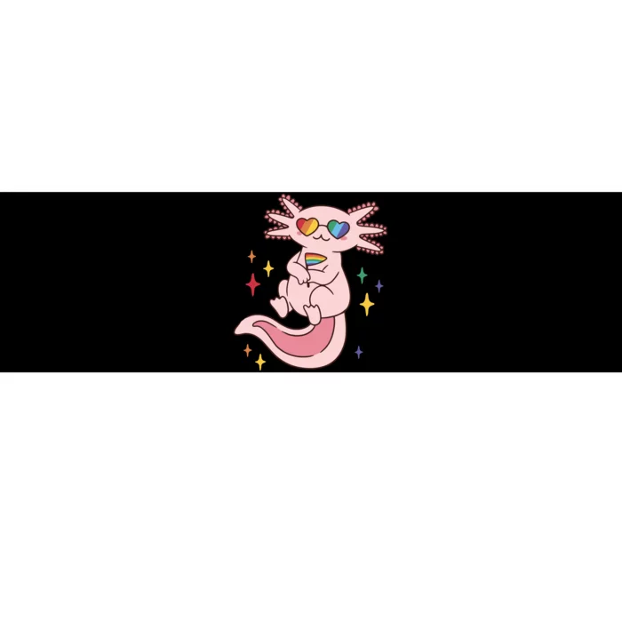 LGBTQ Pride Axolotl Rainbow Flag Bumper Sticker