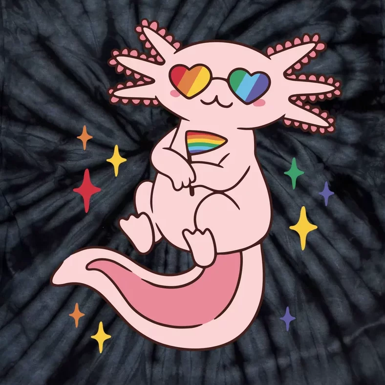 LGBTQ Pride Axolotl Rainbow Flag Tie-Dye T-Shirt