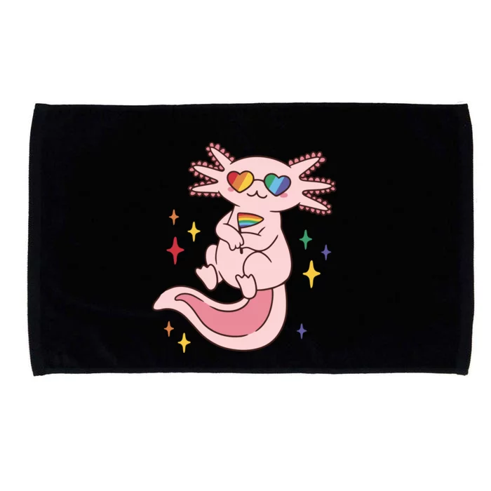 LGBTQ Pride Axolotl Rainbow Flag Microfiber Hand Towel