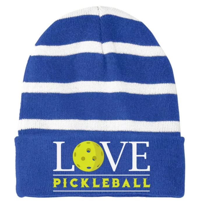 Love Pickleball Apparel Pickleball Player Funny Gift Striped Beanie with Solid Band