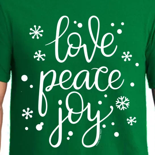 Love Peace And Joy Pretty Holiday Christmas Pajama Set