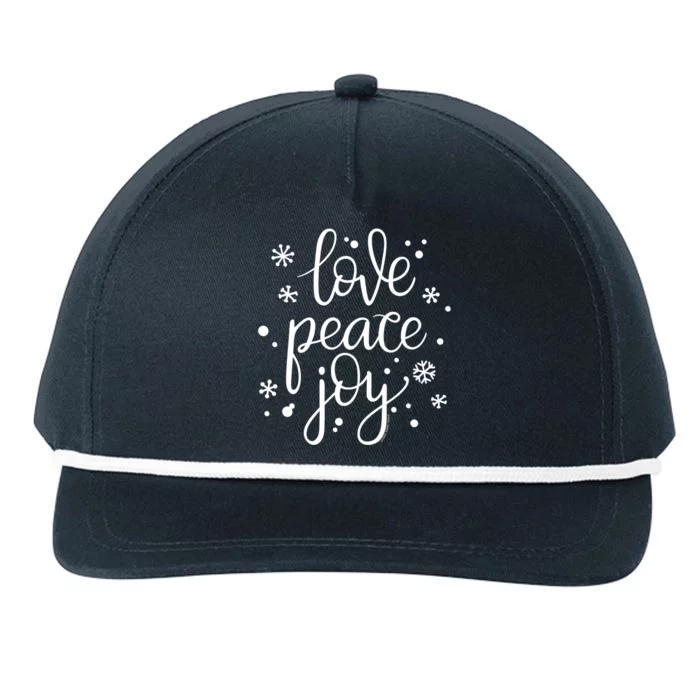 Love Peace And Joy Pretty Holiday Christmas Snapback Five-Panel Rope Hat