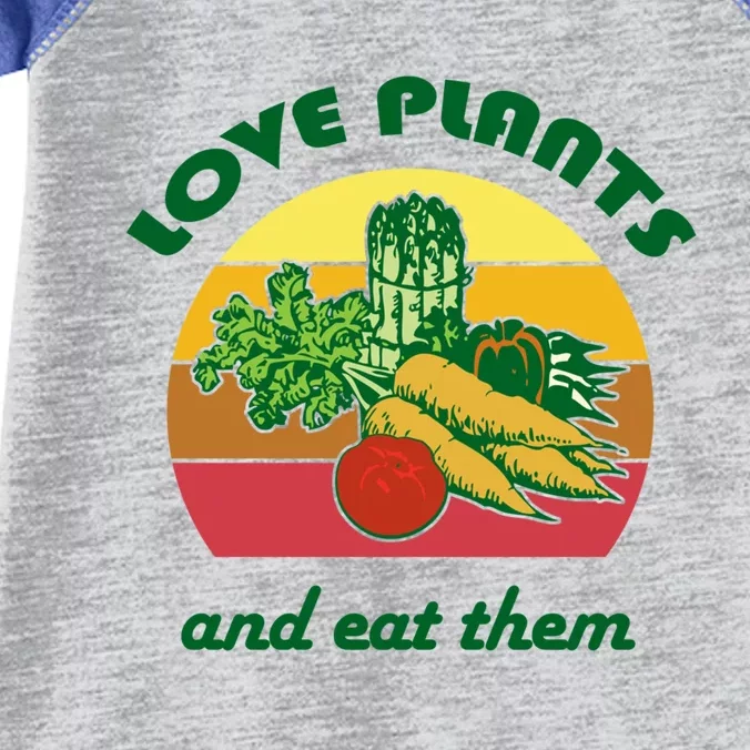 Love Plants And Eat Funny Vegan Vegetarian Plant Based Diet Meaningful Gift Infant Baby Jersey Bodysuit