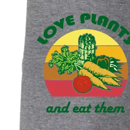 Love Plants And Eat Funny Vegan Vegetarian Plant Based Diet Meaningful Gift Doggie 3-End Fleece Hoodie