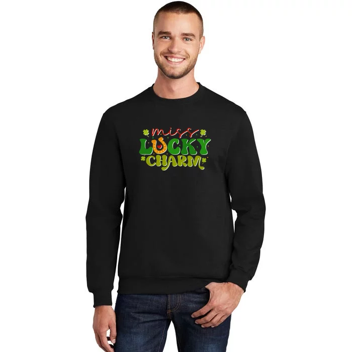 Miss lucky charm Retro St Patrick Day Tall Sweatshirt