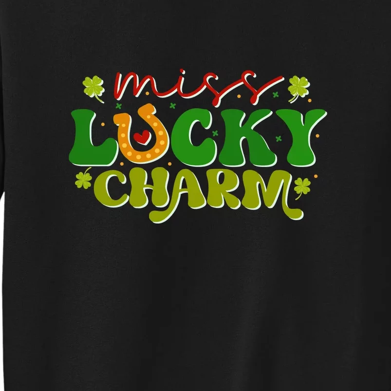 Miss lucky charm Retro St Patrick Day Tall Sweatshirt