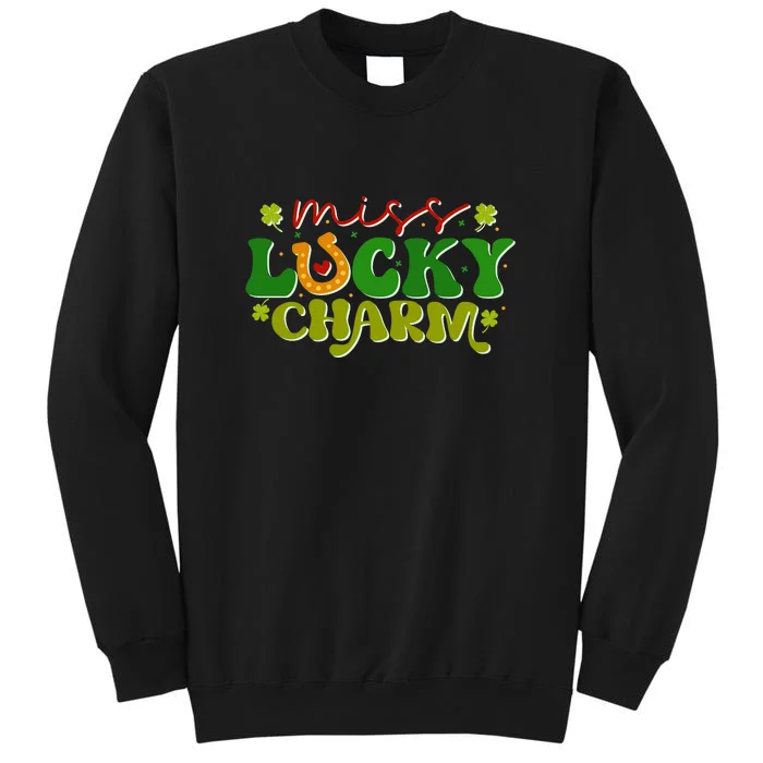 Miss lucky charm Retro St Patrick Day Tall Sweatshirt